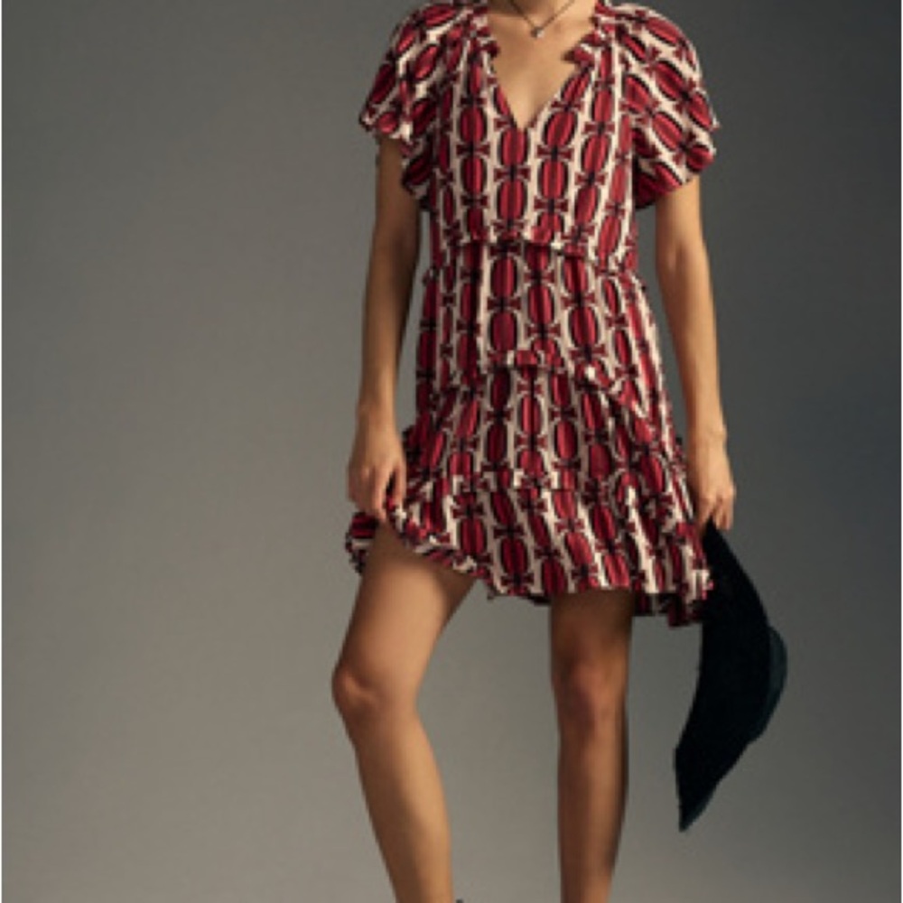 NWT By Anthropologie Robin Tiered Mini Dress